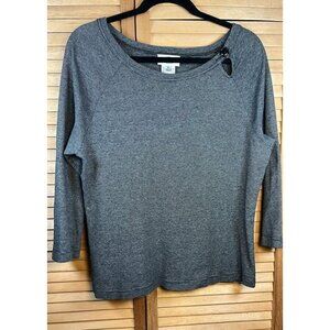 Talbot's Fine Striped Top 3/4 Sleeve